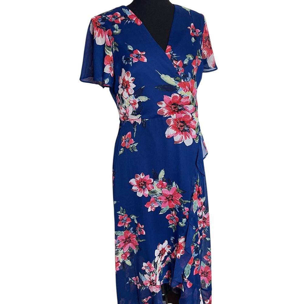 Kensie Navy Floral Midi Dress - Picture 6 of 10